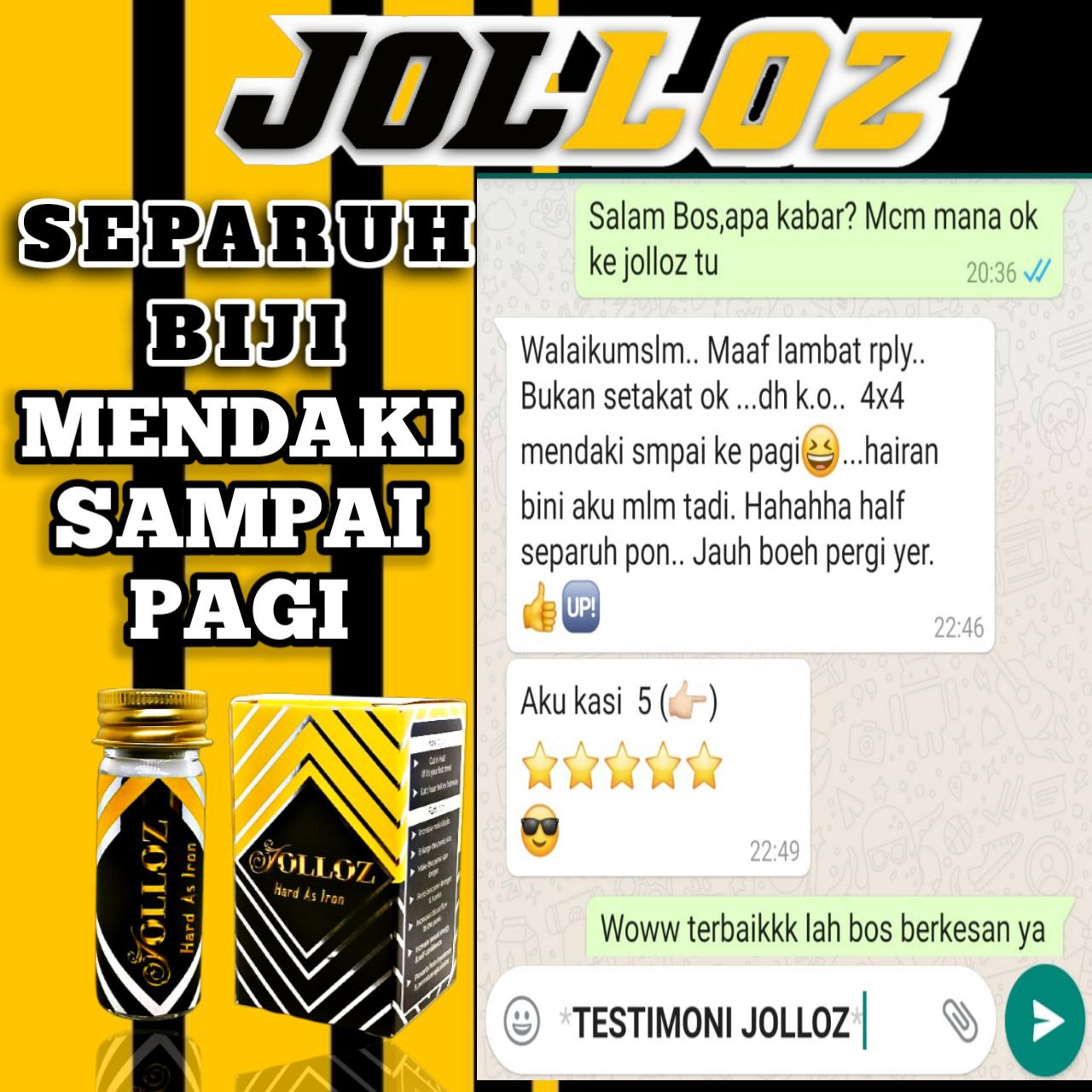 Testimoni pelanggan JOLLOZ 05
