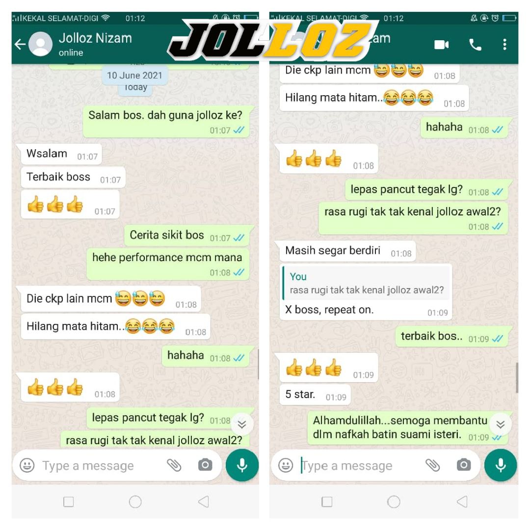 Testimoni pelanggan JOLLOZ 06
