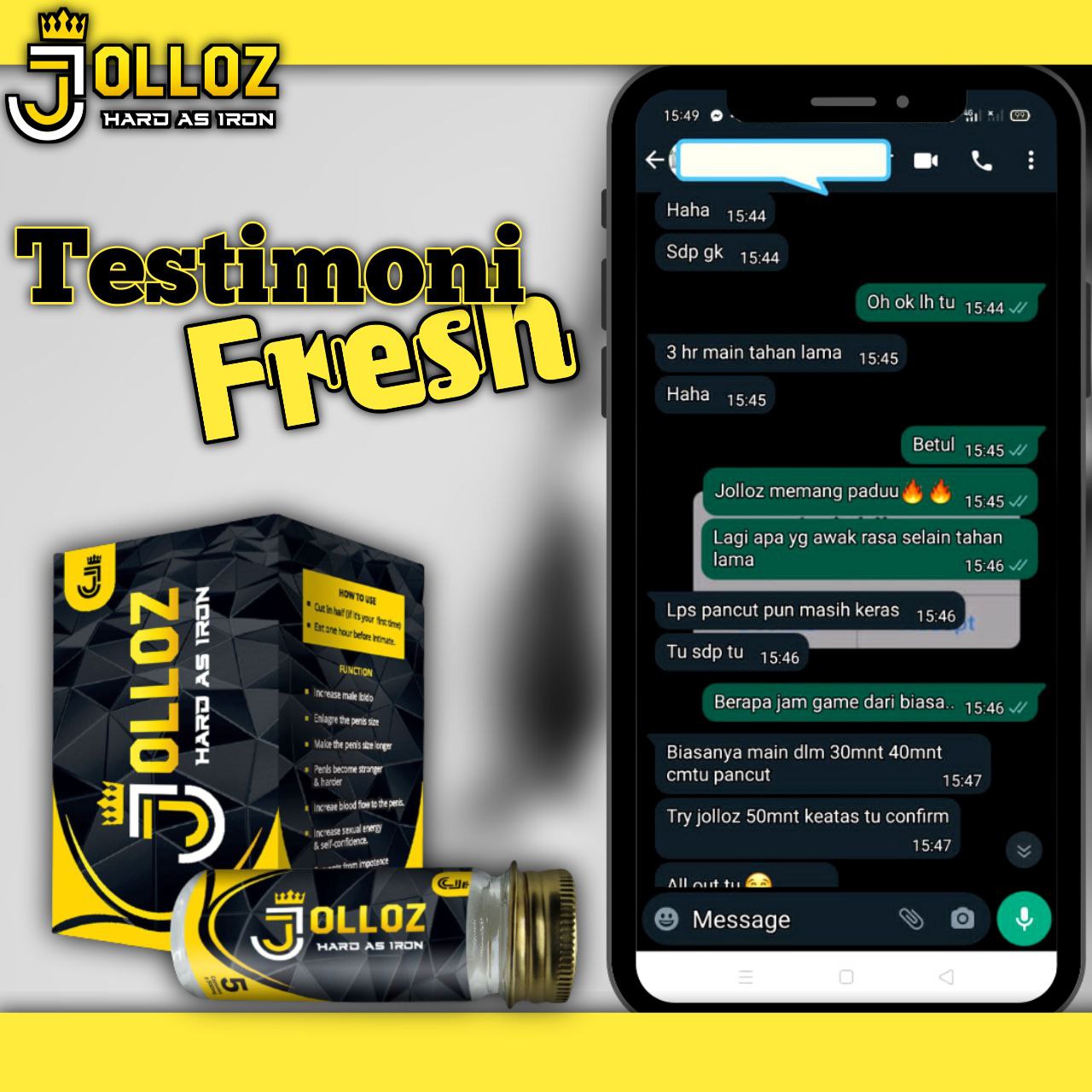 Testimoni pelanggan JOLLOZ 31