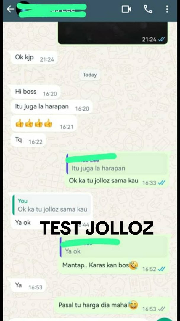 Testimoni pelanggan JOLLOZ 66